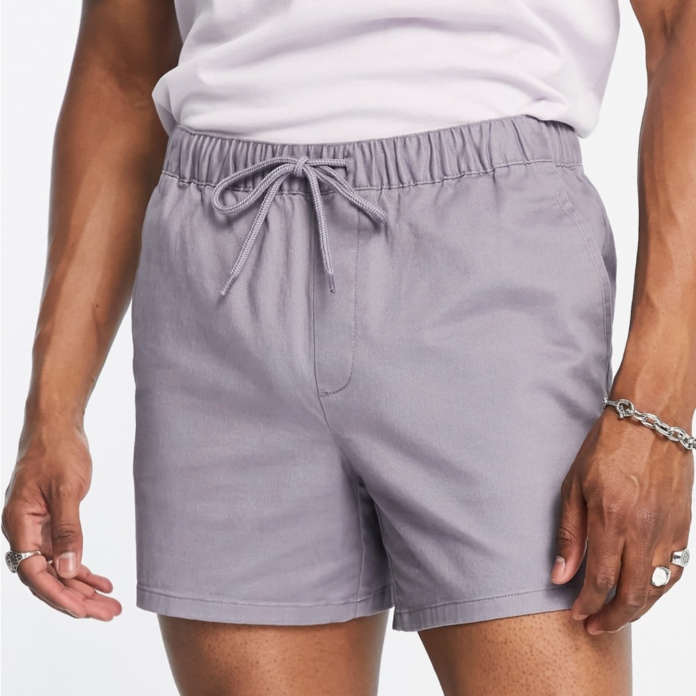 Asos Design linen blend dusty purple shorts in shorter length size XL (W38)